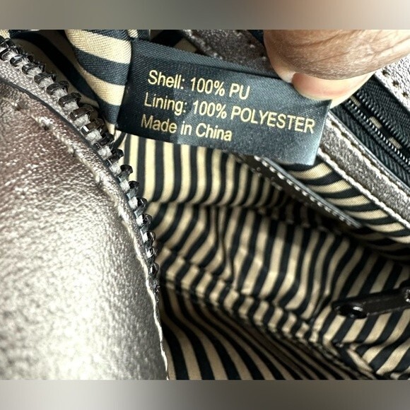 Gianni Bini Rectangular Gold Crossbody bag with gun metal studs/hardware - Picture 9 of 12